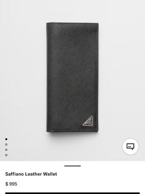 Prada Black Saffiano Leather long wallet